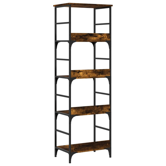 Boekenrek 50x33x153 cm bewerkt hout gerookt eikenkleurig MeubelReus