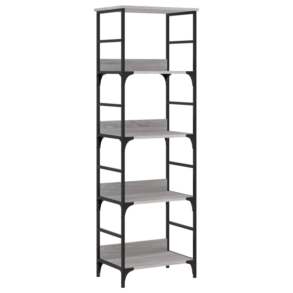 Boekenrek 50x33x153 cm bewerkt hout grijs sonoma eikenkleurig MeubelReus