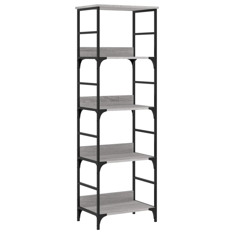 Boekenrek 50x33x153 cm bewerkt hout grijs sonoma eikenkleurig MeubelReus