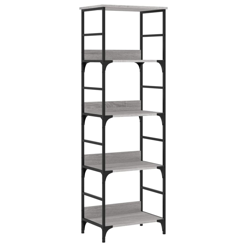 Boekenrek 50x33x153 cm bewerkt hout grijs sonoma eikenkleurig MeubelReus