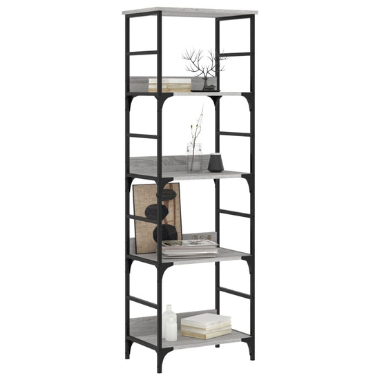 Boekenrek 50x33x153 cm bewerkt hout grijs sonoma eikenkleurig MeubelReus