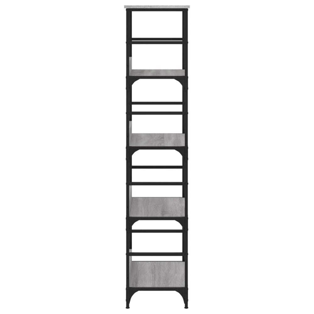 Boekenrek 50x33x153 cm bewerkt hout grijs sonoma eikenkleurig MeubelReus