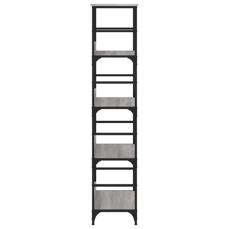 Boekenrek 50x33x153 cm bewerkt hout grijs sonoma eikenkleurig MeubelReus