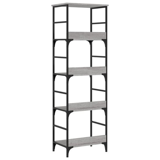 Boekenrek 50x33x153 cm bewerkt hout grijs sonoma eikenkleurig MeubelReus