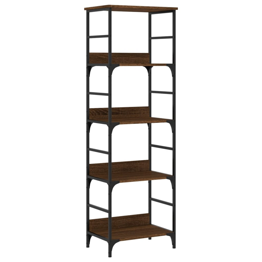 Boekenrek 50x33x153 cm bewerkt hout bruin eikenkleur MeubelReus
