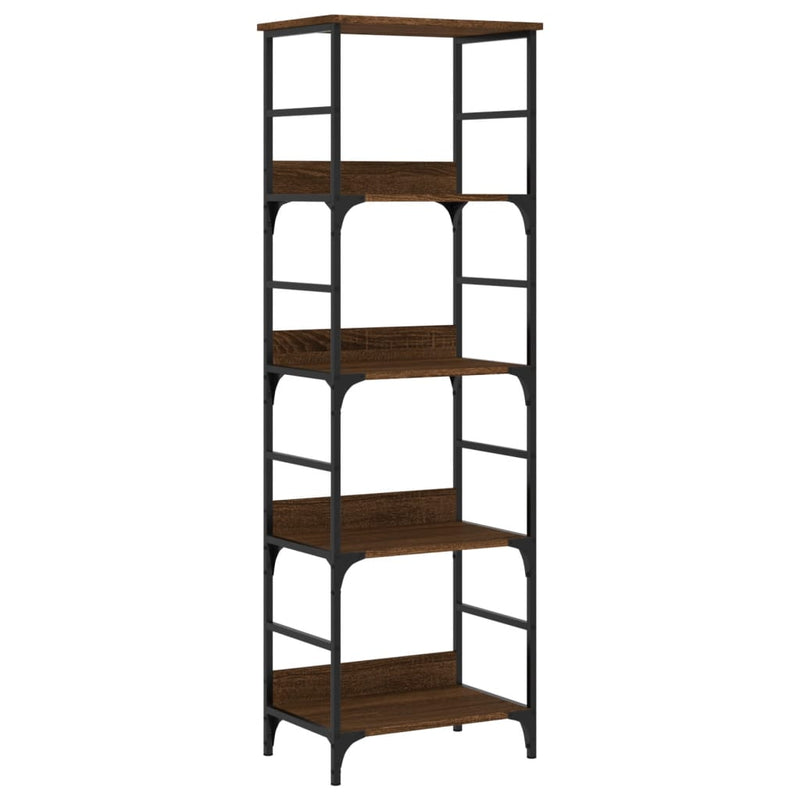 Boekenrek 50x33x153 cm bewerkt hout bruin eikenkleur MeubelReus