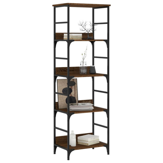 Boekenrek 50x33x153 cm bewerkt hout bruin eikenkleur MeubelReus