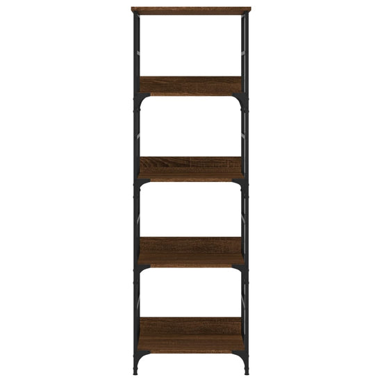 Boekenrek 50x33x153 cm bewerkt hout bruin eikenkleur MeubelReus