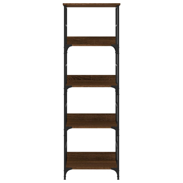 Boekenrek 50x33x153 cm bewerkt hout bruin eikenkleur MeubelReus