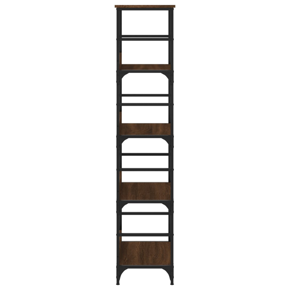 Boekenrek 50x33x153 cm bewerkt hout bruin eikenkleur MeubelReus
