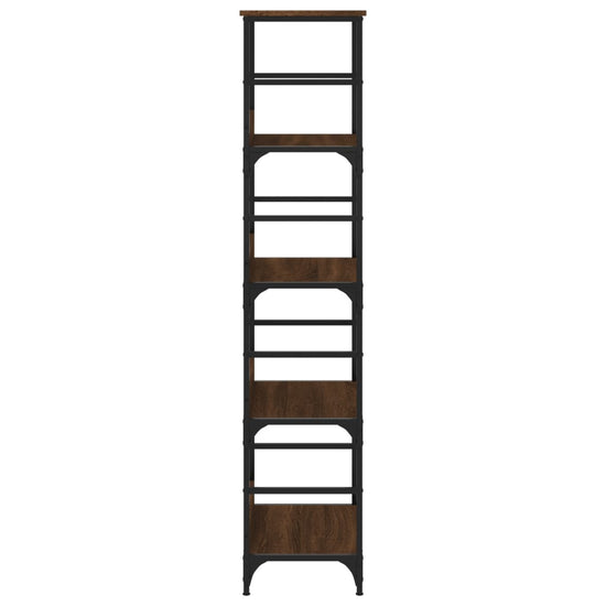Boekenrek 50x33x153 cm bewerkt hout bruin eikenkleur MeubelReus