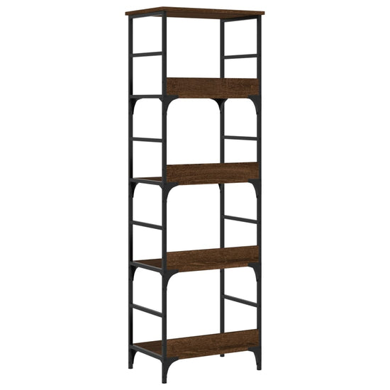 Boekenrek 50x33x153 cm bewerkt hout bruin eikenkleur MeubelReus