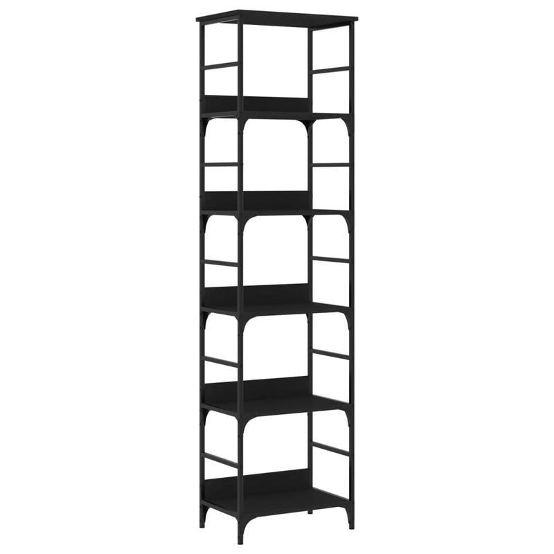 Boekenrek 50x33x188,5 cm bewerkt hout zwart MeubelReus