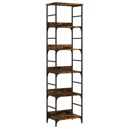 Boekenrek 50x33x188,5 cm bewerkt hout gerookt eikenkleurig MeubelReus