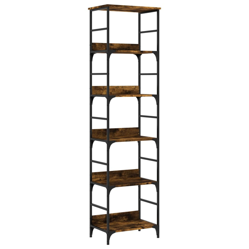 Boekenrek 50x33x188,5 cm bewerkt hout gerookt eikenkleurig MeubelReus