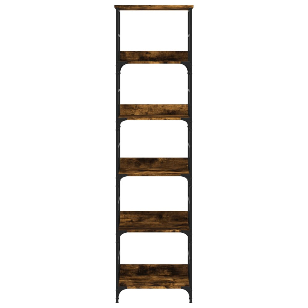 Boekenrek 50x33x188,5 cm bewerkt hout gerookt eikenkleurig MeubelReus