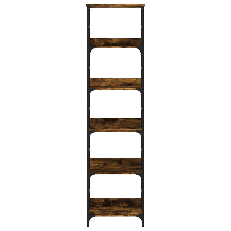 Boekenrek 50x33x188,5 cm bewerkt hout gerookt eikenkleurig MeubelReus