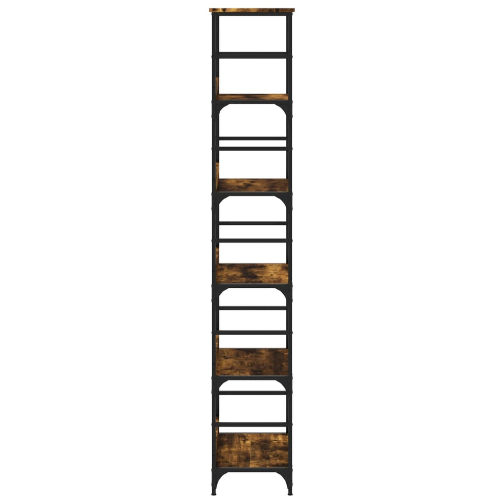 Boekenrek 50x33x188,5 cm bewerkt hout gerookt eikenkleurig MeubelReus