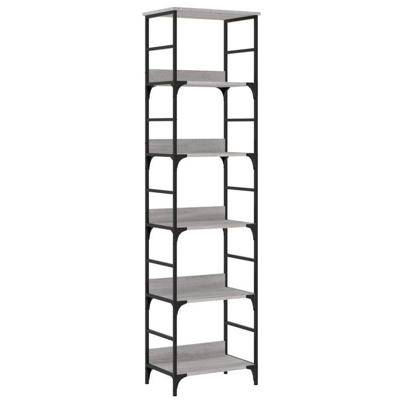Boekenrek 50x33x188,5 cm bewerkt hout grijs sonoma eikenkleurig MeubelReus