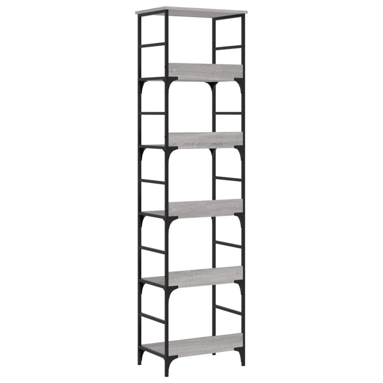 Boekenrek 50x33x188,5 cm bewerkt hout grijs sonoma eikenkleurig MeubelReus
