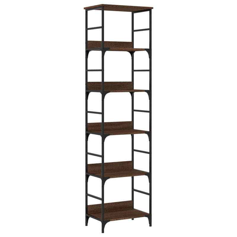 Boekenrek 50x33x188,5 cm bewerkt hout bruin eikenkleur MeubelReus