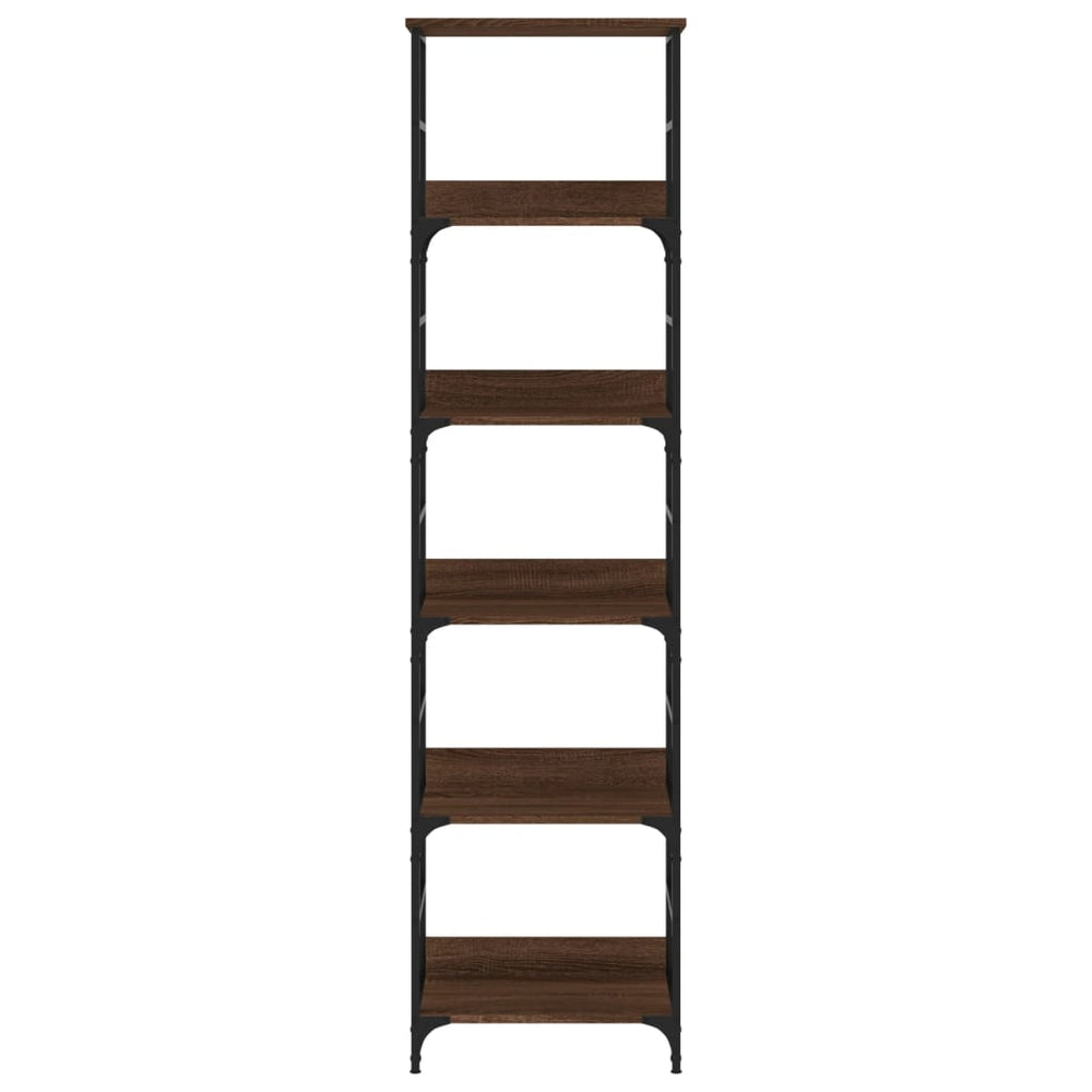 Boekenrek 50x33x188,5 cm bewerkt hout bruin eikenkleur MeubelReus