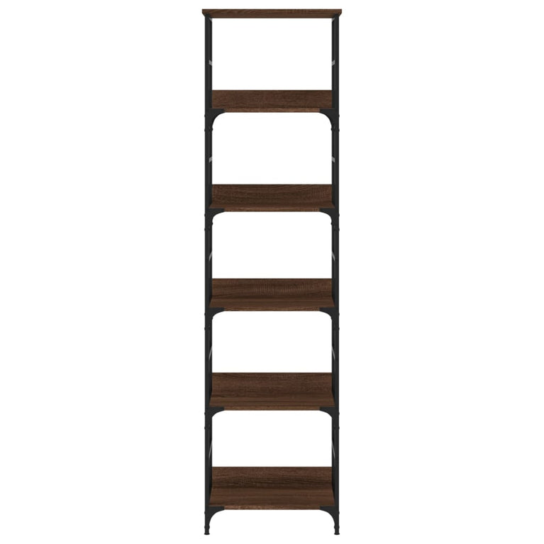 Boekenrek 50x33x188,5 cm bewerkt hout bruin eikenkleur MeubelReus