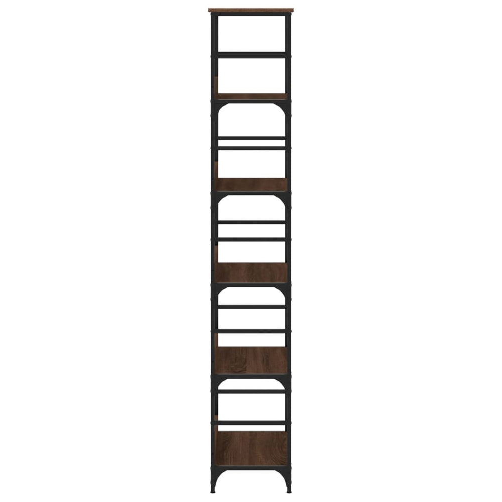 Boekenrek 50x33x188,5 cm bewerkt hout bruin eikenkleur MeubelReus