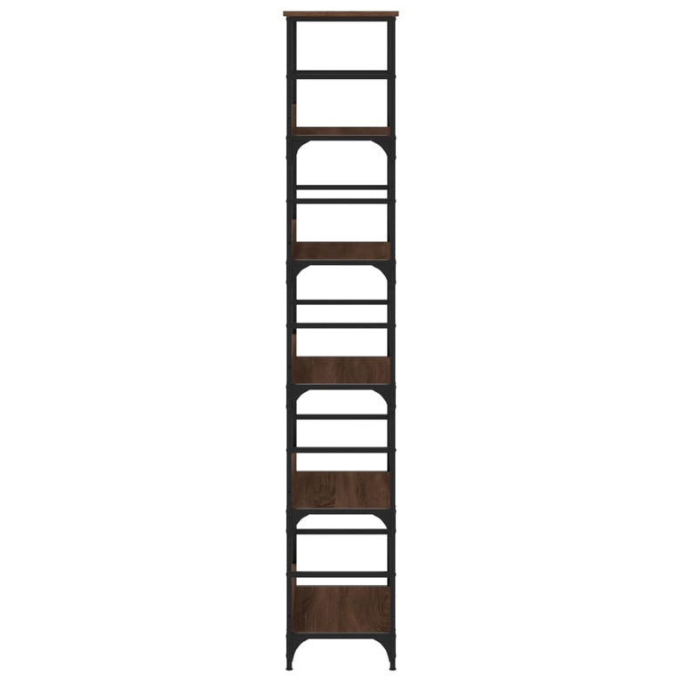 Boekenrek 50x33x188,5 cm bewerkt hout bruin eikenkleur MeubelReus