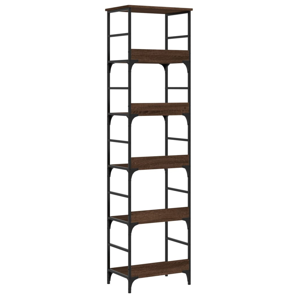Boekenrek 50x33x188,5 cm bewerkt hout bruin eikenkleur MeubelReus