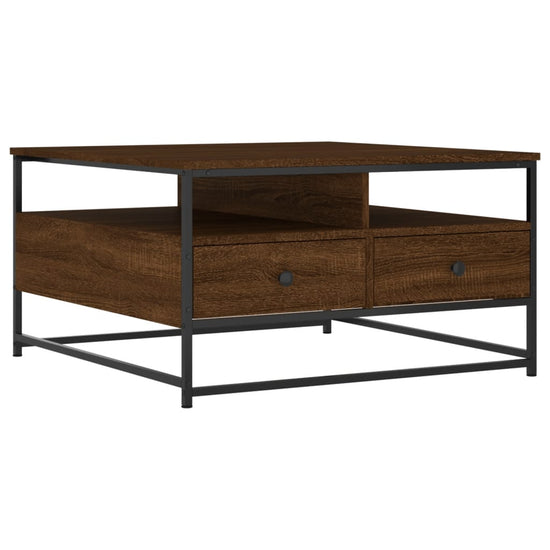 Salontafel 80x80x45 cm bewerkt hout bruin eikenkleur MeubelReus