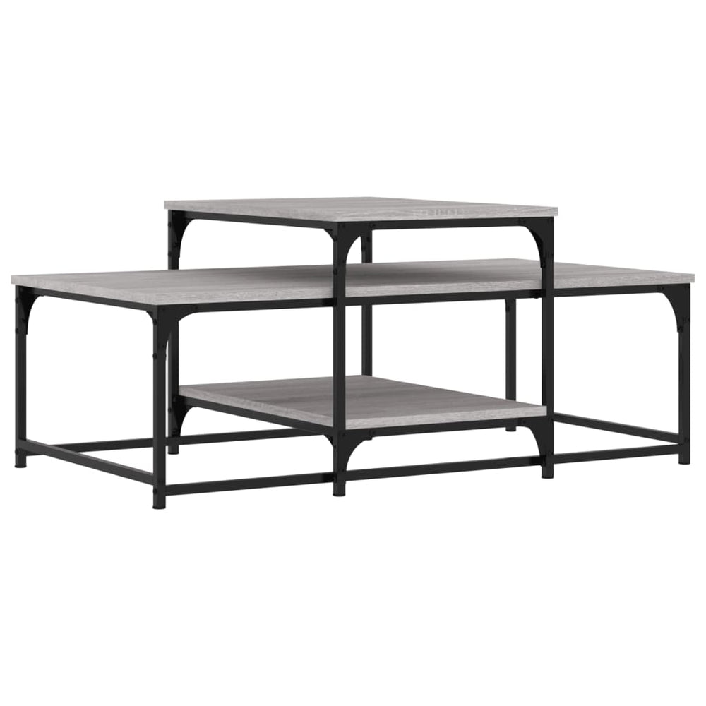 Salontafel 102x60x45 cm bewerkt hout grijs sonoma eikenkleurig MeubelReus