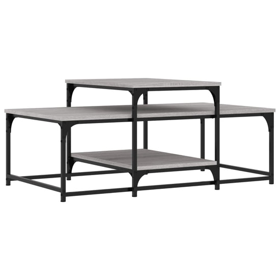 Salontafel 102x60x45 cm bewerkt hout grijs sonoma eikenkleurig MeubelReus