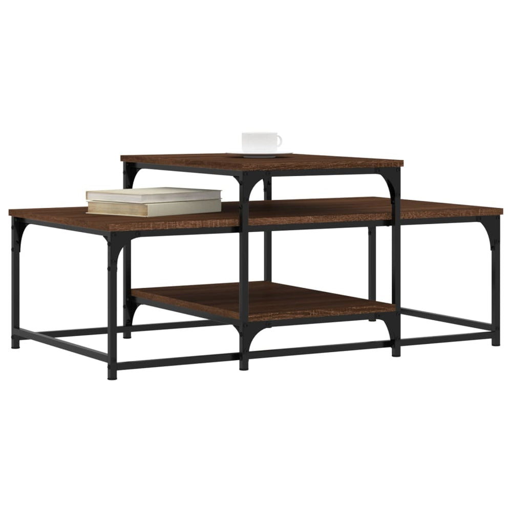 Salontafel 102x60x45 cm bewerkt hout bruin eikenkleur MeubelReus