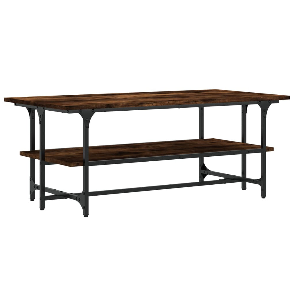 Salontafel 100x50x40 cm bewerkt hout gerookt eikenkleurig MeubelReus