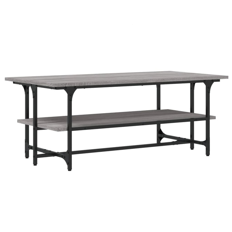 Salontafel 100x50x40 cm bewerkt hout grijs sonoma eikenkleurig MeubelReus