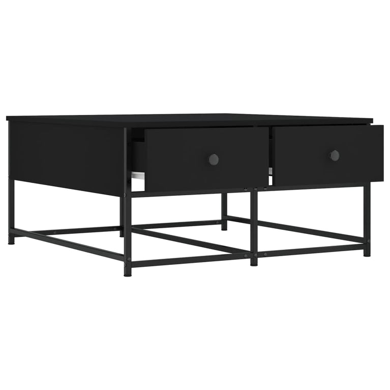 Salontafel 80x80x40 cm bewerkt hout zwart MeubelReus