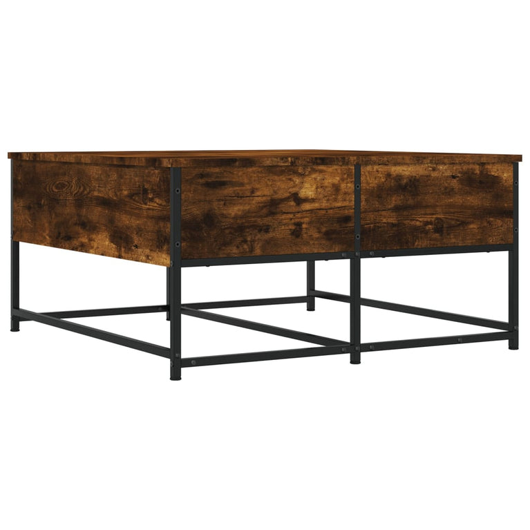 Salontafel 80x80x40 cm bewerkt hout gerookt eikenkleurig MeubelReus