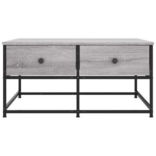 Salontafel 80x80x40 cm bewerkt hout grijs sonoma eikenkleurig MeubelReus