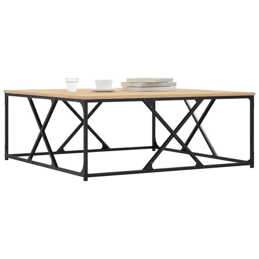 Salontafel 100x100x40 cm bewerkt hout sonoma eikenkleurig MeubelReus