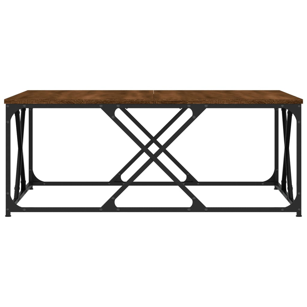 Salontafel 100x100x40 cm bewerkt hout bruin eikenkleur MeubelReus