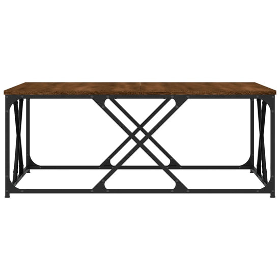 Salontafel 100x100x40 cm bewerkt hout bruin eikenkleur MeubelReus