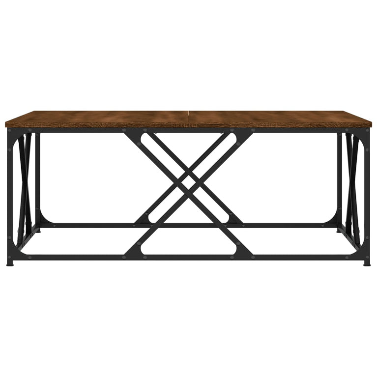 Salontafel 100x100x40 cm bewerkt hout bruin eikenkleur MeubelReus