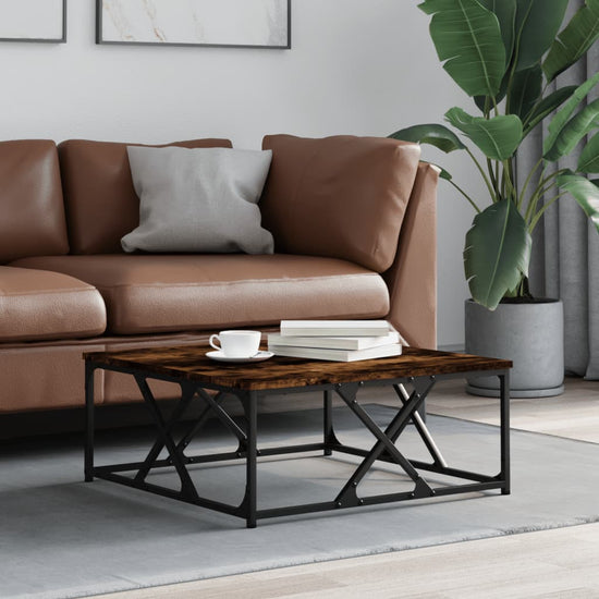 Salontafel 70x70x30 cm bewerkt hout gerookt eikenkleurig MeubelReus