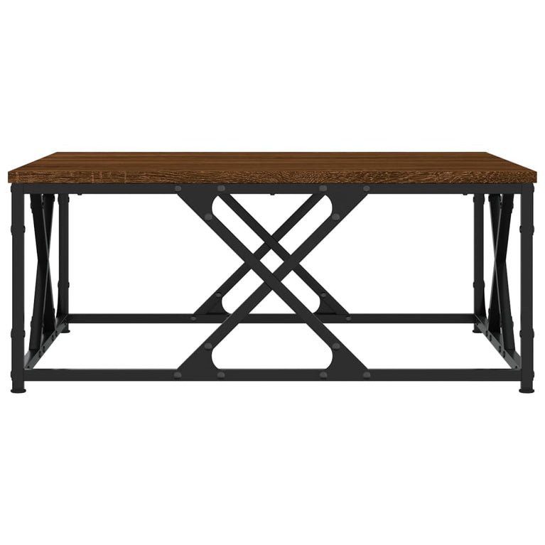 Salontafel 70x70x30 cm bewerkt hout bruin eikenkleur MeubelReus