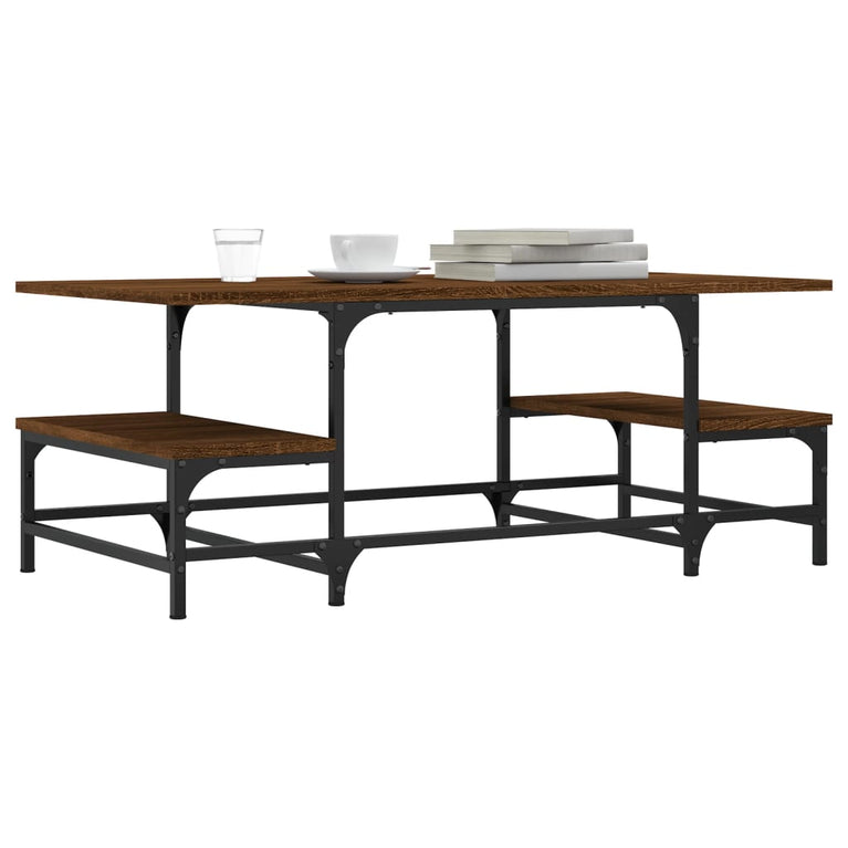 Salontafel 100x50,5x40 cm bewerkt hout bruin eikenkleur MeubelReus