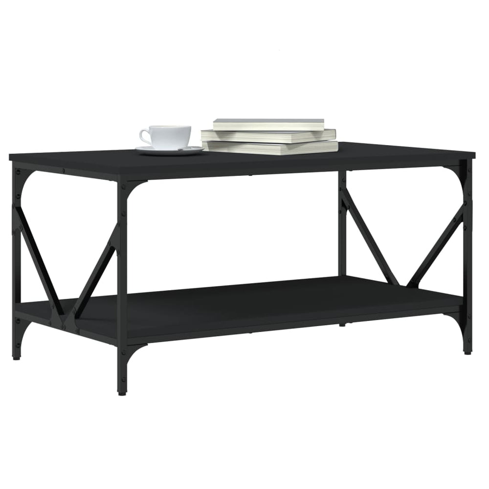 Salontafel 90x50x45 cm bewerkt hout zwart MeubelReus