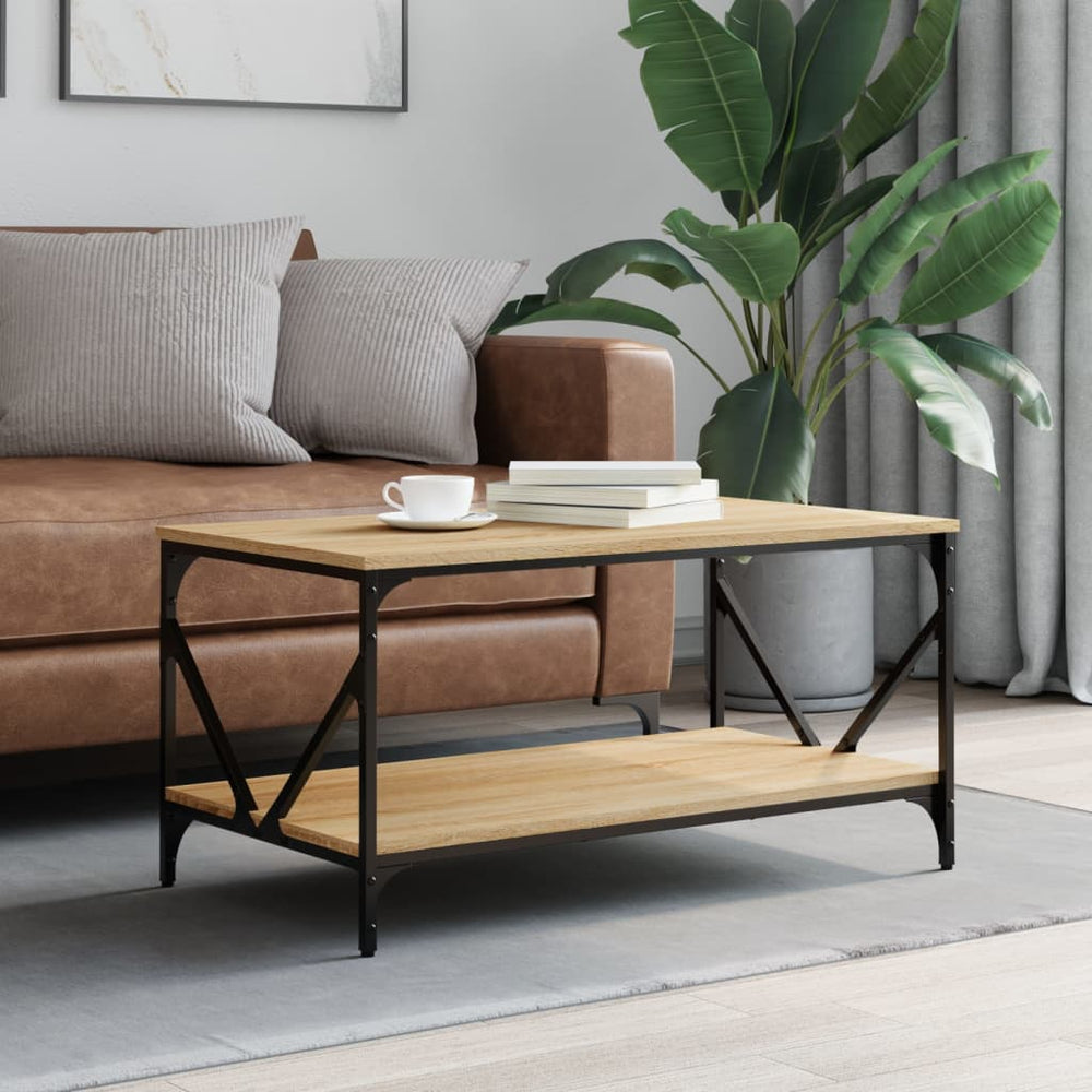 Salontafel 90x50x45 cm bewerkt hout sonoma eikenkleurig MeubelReus