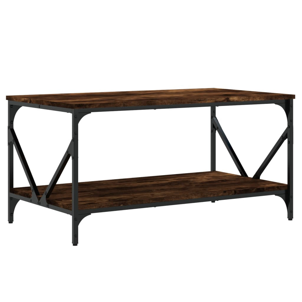 Salontafel 90x50x45 cm bewerkt hout gerookt eikenkleurig MeubelReus