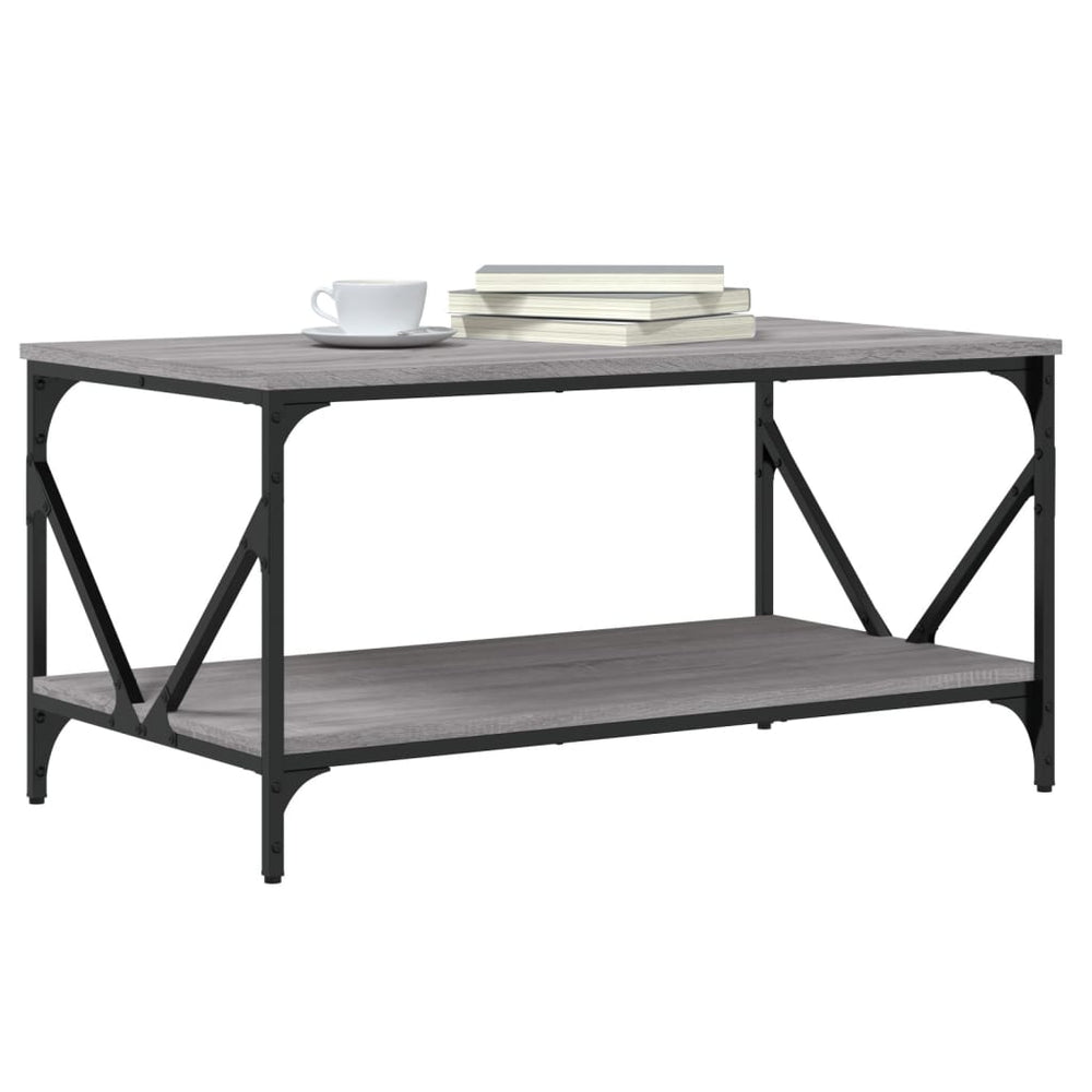 Salontafel 90x50x45 cm bewerkt hout grijs sonoma MeubelReus